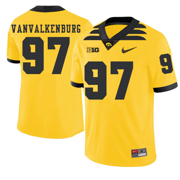 2019 Men #97 Zach VanValkenburg Iowa Hawkeyes College Football Alternate Jerseys Sale-Gold